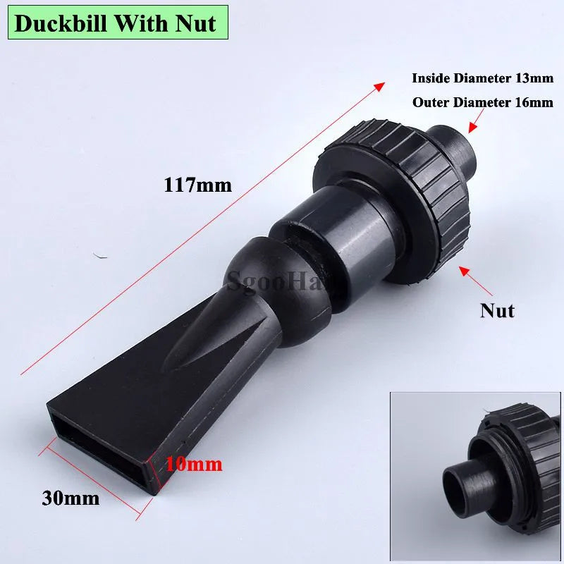 1PC Black /Transparent Aquarium Fish Tank Water Pump Duckbill Water Outlet Nozzle Duckbilled Sprinklers Return Pipe Fitting