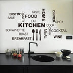 Creative Kitchen Text Wall Stickers For Kitchen Table Background Decoration Mural Restaurant Room Home Decor Removable Wallpaper