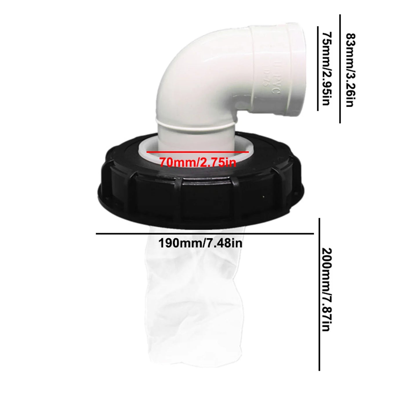 163mm/245mm IBC Lid Filter For Rainwater Tank IBC Plastic Filter Cover With Filter Net IBC Tank Parts For Home Garden Drop Ship