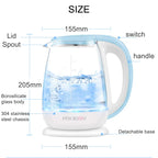 High Borosilicate Glass Kettle transparent blue light boiling water household kettle automatically power off prevent dry burn