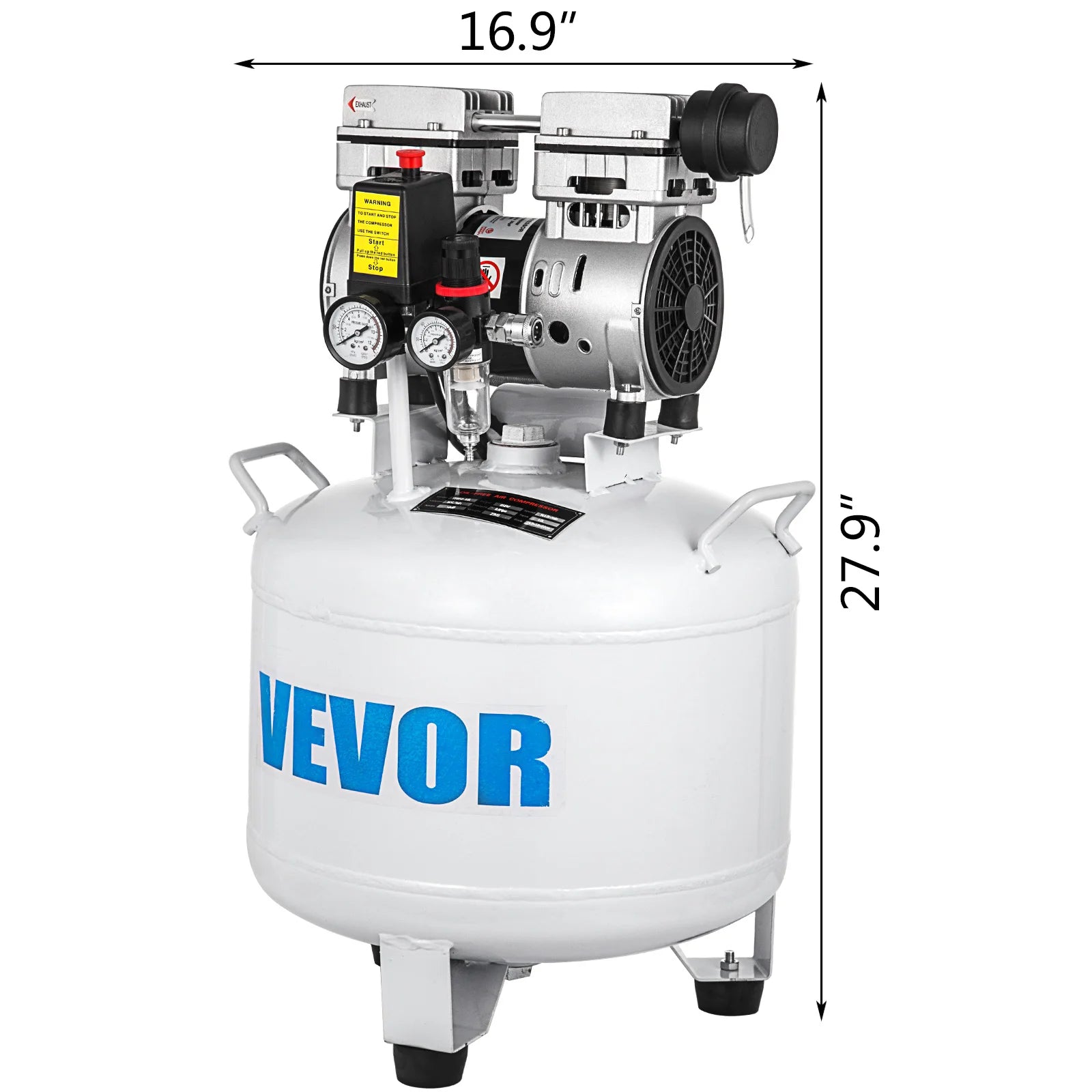 SucceBuy 30L 40L Air Compressor 6.6/8.8 Gallon Ultra Quiet Oil-free Air Compressor 850W For Garage Workshop Clinic Home Repair