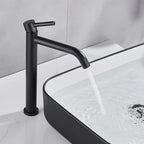 Brushed Golden Bathroom Basin Hot Cold Faucets Brass Deck Mounted Tall Style Long Mouthed Taps Vanity Sink Mixer Tap For Bathroo