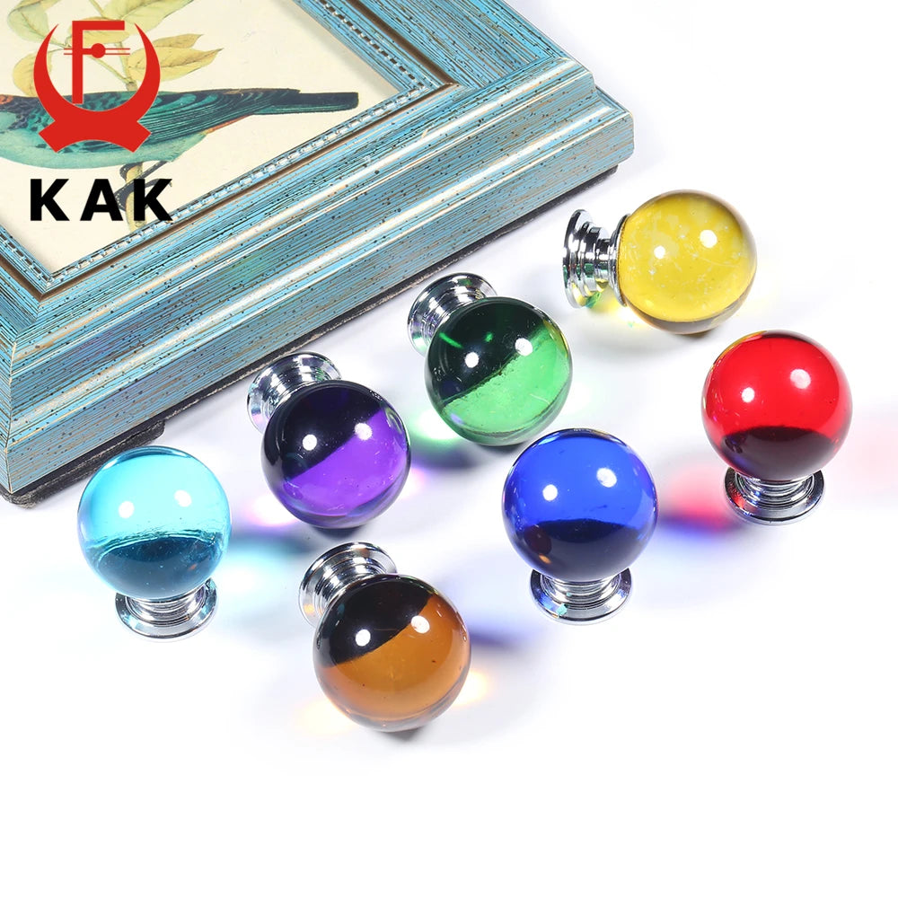 KAK 30mm Crystal Glass Cabinet Knobs and Handle Kitchen Cupboard Door Pulls Drawer Knobs Wardrobe Door Handle Hardware