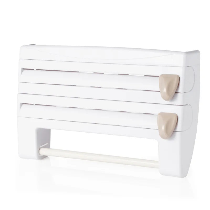 Kitchen Cling Film Rack Plastic Paper Towel Rack Durable Storage Rack With Aluminum Foil Cutter Storage Portable Rack