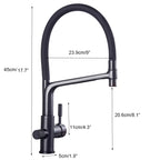 Matte Black Kitchen Sink Faucet Tap Pure Water Filter Mixer Crane Dual Handles Purification Kitchen Hot and Cold Water Tap