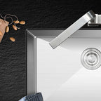 304 Stainless Steel Kitchen Sink Single Bowl Basin Undermount Handmade Brushed Narrow Edge Bar Sink With Drain Accessories