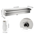 VEVOR Waterfall Pool Fountain Stainless Steel W/ Pipe Connector Spillway Garden Outdoor Pond Rectangular Swimming Pool Fountain