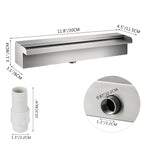 VEVOR Waterfall Pool Fountain Stainless Steel W/ Pipe Connector Spillway Garden Outdoor Pond Rectangular Swimming Pool Fountain