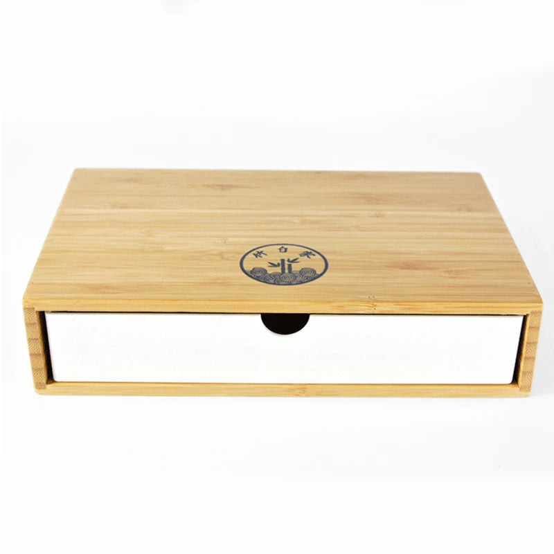 2025 New Bamboo Hotel Toiletries Storage Organizer Pull-out Hotel Room Tooth Set Storage Box #0103