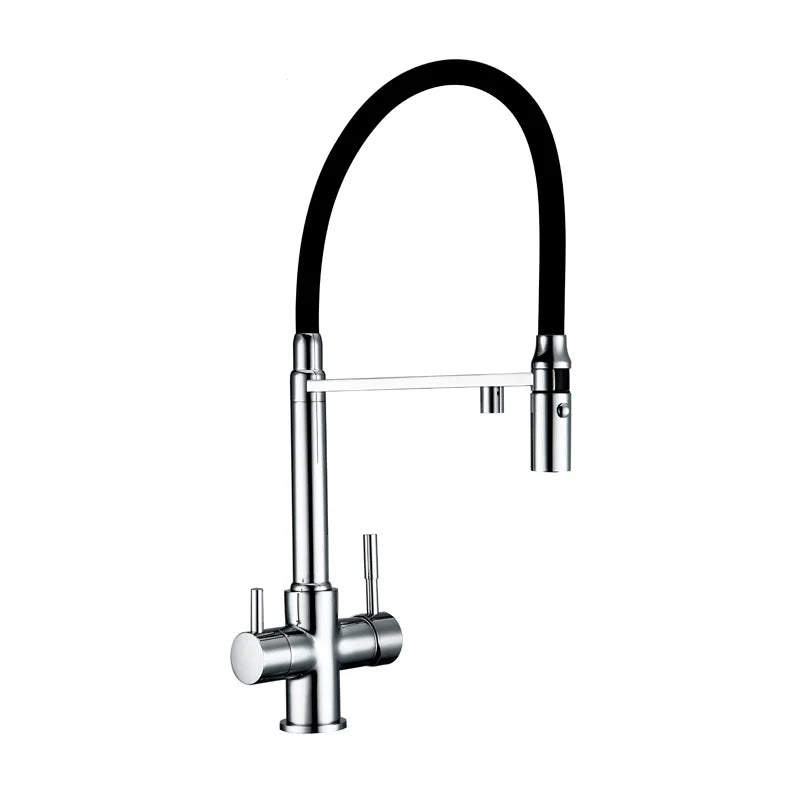 Bagnolux Copper Kitchen Faucets Chrome Kitchen Sink Black hose  Mount Pull Down Dual Sprayer  Nozzle  Mixer Water Taps