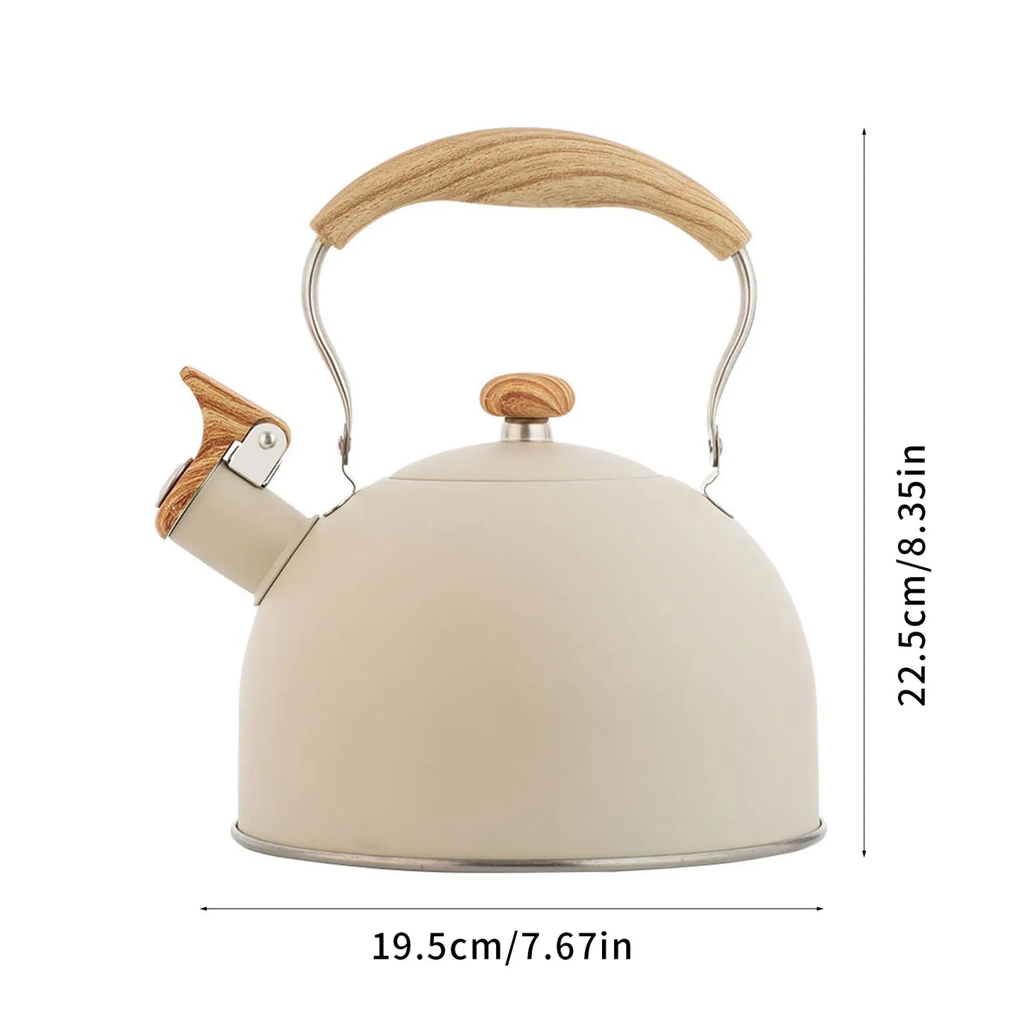 2.5L Stainless Steel Whistling Tea Kettle Food Grade Tea Pot for Make Tea Boil Water Compatible with Gas Stoves Induction Cooker