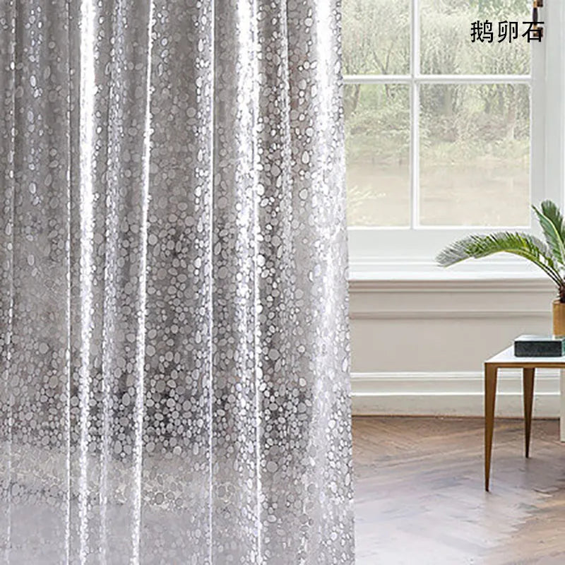 Plastic PVC 3d Waterproof Shower Curtain Transparent White Clear Bathroom Anti Mildew Translucent Bath Curtain With 12 PCS Hooks