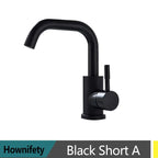 Black Modern Bathroom Basin Faucet Stainless Steel Hot Cold  Wash Mixer Crane Tap  Free Rotation Sink Faucets Single Handle