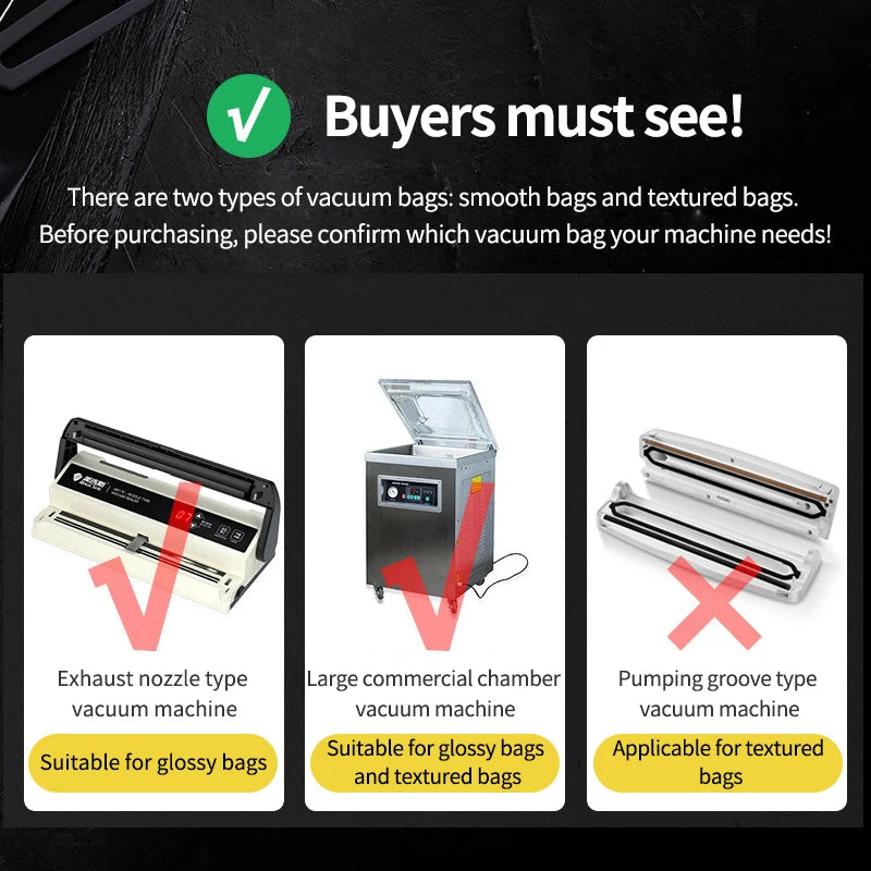 MAGIC SEAL Kitchen Vacuum Bags For Food Vacuum Sealer Packing Machine Food Storage Bag 30/50/100pcs/lot PE+PA Composite Food Bag