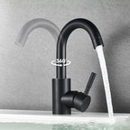 Dfrkjhre Bathroom Basin Faucet Matte Black Series for Sink Vessel Stainless Steel Hot and Cold Water Mixer Tap Crane