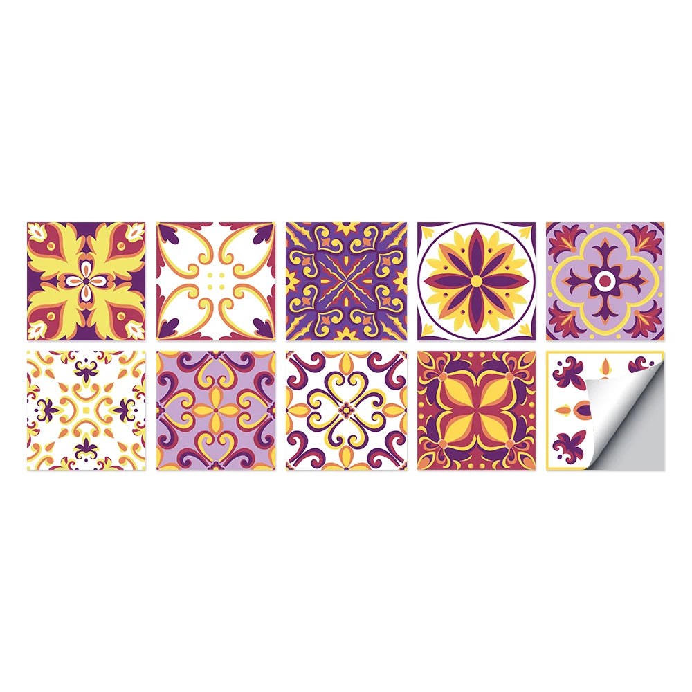 Tile Stickers Waterproof Kitchen Retro Moroccan Self Adhesive Bathroom Decal Vinyl Peel And Stick Wall Decoration Wallpaper