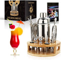 Cocktail Shaker Making Set,16pcs Bartender Kit For Mixer Wine Martini, Stainless Steel Bar Tools, Home Drink Party Accessories