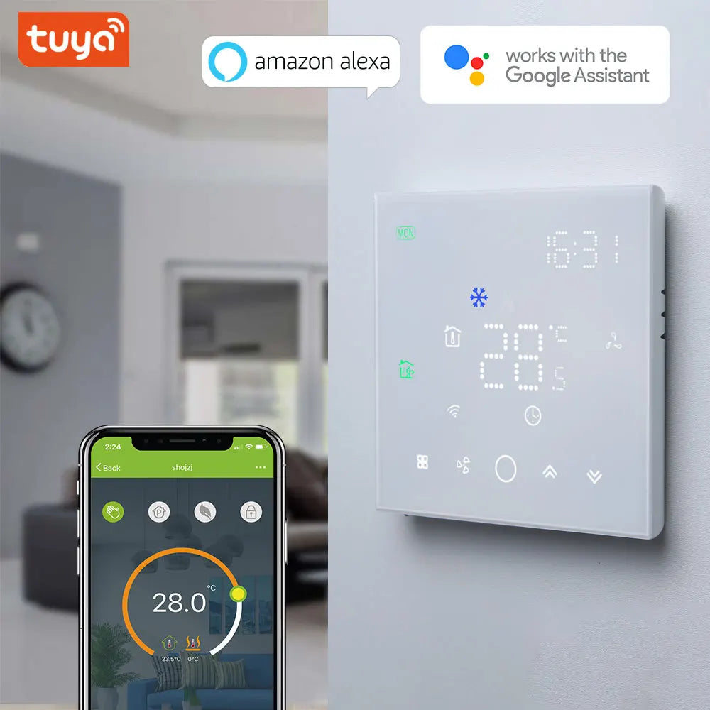 TUYA WiFi Smart Thermostat Replaceable 24V  0~10V Compatible With Honeywell Control 3-Speed Wireless Fan Controller Support