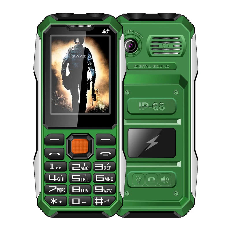 Slim Rugged Outdoor Phone - Dual SIM, Big Button, Long Standby