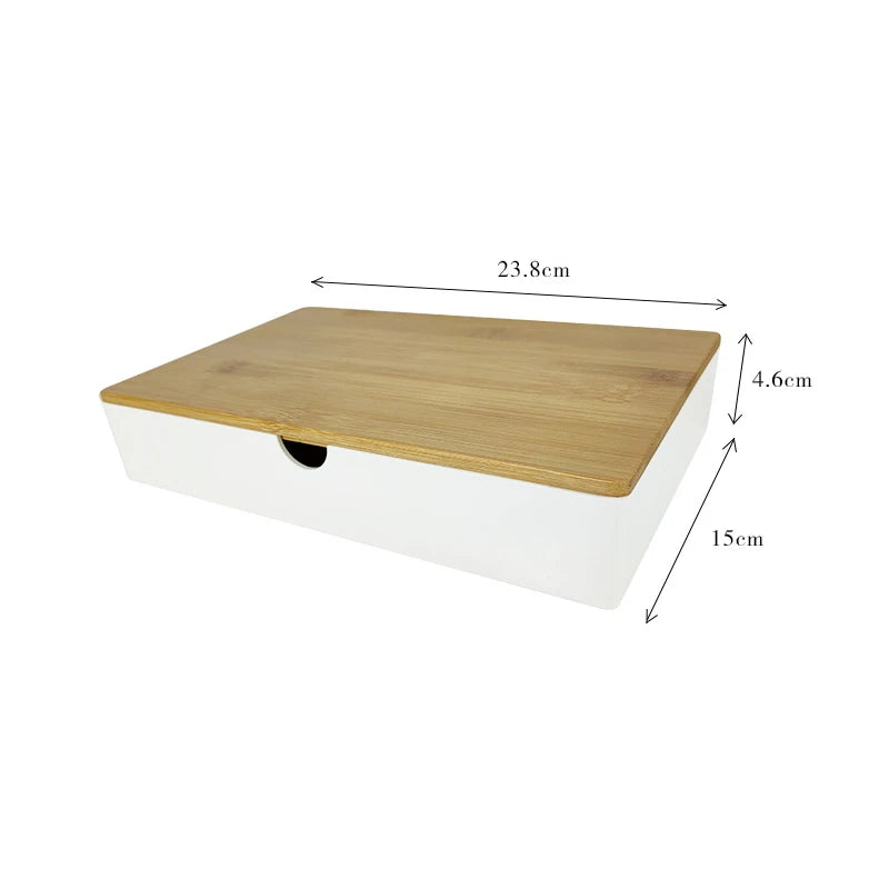 2025 New Bamboo Hotel Toiletries Storage Organizer Pull-out Hotel Room Tooth Set Storage Box #0103