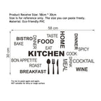 Creative Kitchen Text Wall Stickers For Kitchen Table Background Decoration Mural Restaurant Room Home Decor Removable Wallpaper