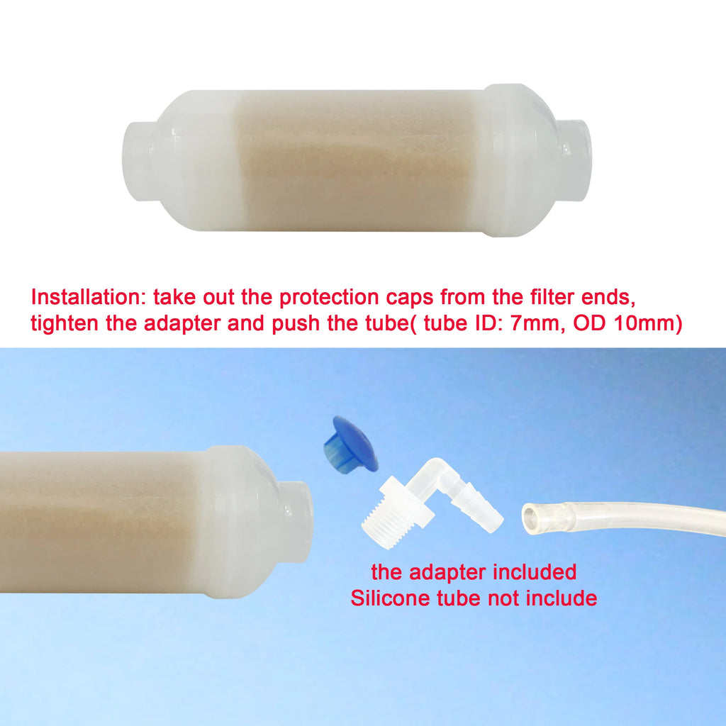 2 Pack of 6" Long Inline Mixed Bed Deionization DI Resin Cartridge With Adapter For Lasers, Aquariums, Medical, Laboratory etc.