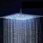 304 Stainless Steel 16 Inch Rain Shower Head Square Led Light Shower Faucet 40cm Rain Shower multiple styles Bathroom Faucet