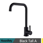 Black Modern Bathroom Basin Faucet Stainless Steel Hot Cold  Wash Mixer Crane Tap  Free Rotation Sink Faucets Single Handle