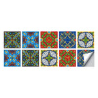 Tile Stickers Waterproof Kitchen Retro Moroccan Self Adhesive Bathroom Decal Vinyl Peel And Stick Wall Decoration Wallpaper