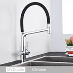 Matte Black Kitchen Sink Faucet Tap Pure Water Filter Mixer Crane Dual Handles Purification Kitchen Hot and Cold Water Tap