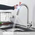 Black Pull-Out Sensor Kitchen Faucet - Touch Control Mixer Tap