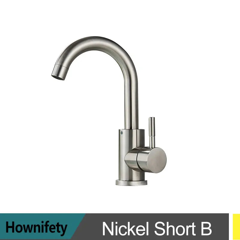 Black Modern Bathroom Basin Faucet Stainless Steel Hot Cold  Wash Mixer Crane Tap  Free Rotation Sink Faucets Single Handle