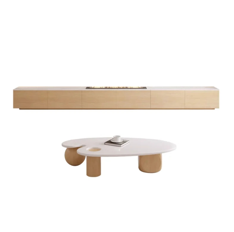 Luxury Log Rock Board TV Stand