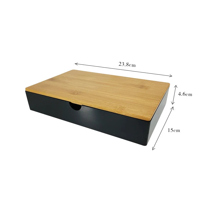 2025 New Bamboo Hotel Toiletries Storage Organizer Pull-out Hotel Room Tooth Set Storage Box #0103