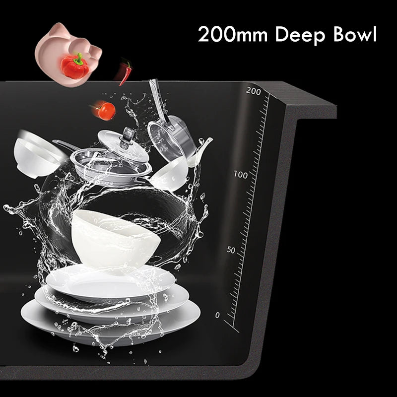 304 Stainless Steel Kitchen Sink Topmount Single Bowl DarkGray Wash Basin For Home Fixture With Kitchen Faucet Drain Accessories