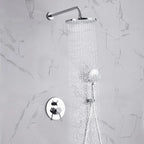 Black Concealed Shower System Rain Waterfall Bathroom Embedded Shower Faucet Set with Tub Spout