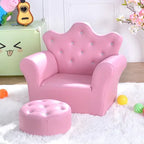 K-STAR High-quality Supplier Of Children's Furniture Sofas Korean Style Crown Pull Buckle Combination Sofa Fashionable Footstool