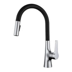 Bagnolux Titanium Black Brushed Deck Mounted Kitchen Faucet Two Function Single Handle Pull Out Mixer Hot and Cold Water Taps