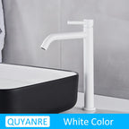 Quyanre Black Chrome Tall Basin Sink Faucet Slim Bathroom Washbasin Water Mixer Tap Hot Cold Water Basin Crane Tap Bathroom Tap