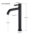 Brushed Golden Bathroom Basin Hot Cold Faucets Brass Deck Mounted Tall Style Long Mouthed Taps Vanity Sink Mixer Tap For Bathroo
