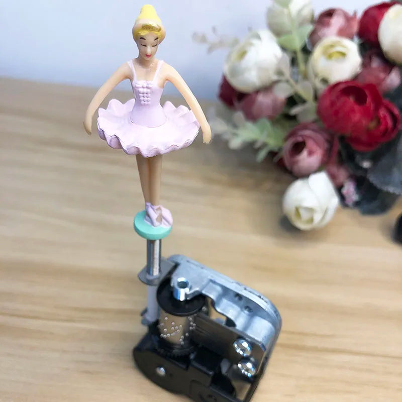 Ballerina Music Box Mechanism with Flexible Rotating Shaft, Birthday Gift, DIY
