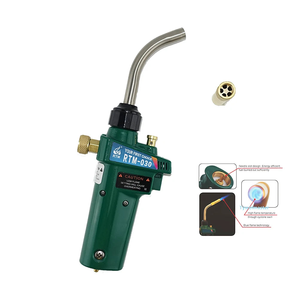 Mapp Torch Braze Welding MAPP Propane Gas Gun Heater Burner w Self Ignition CGA600 for Copper Aluminum Pipe Welding BBQ Heating