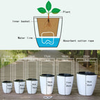 Lazy Plants Flower Pot Imitation Porcelain Home Garden Decor Automatic Water Absorption Self Watering Pot For Plants