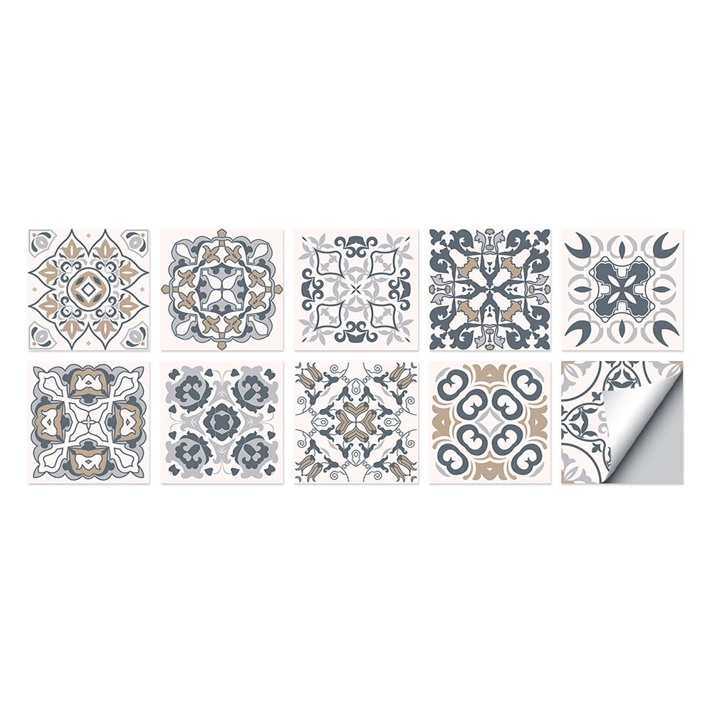 Tile Stickers Waterproof Kitchen Retro Moroccan Self Adhesive Bathroom Decal Vinyl Peel And Stick Wall Decoration Wallpaper