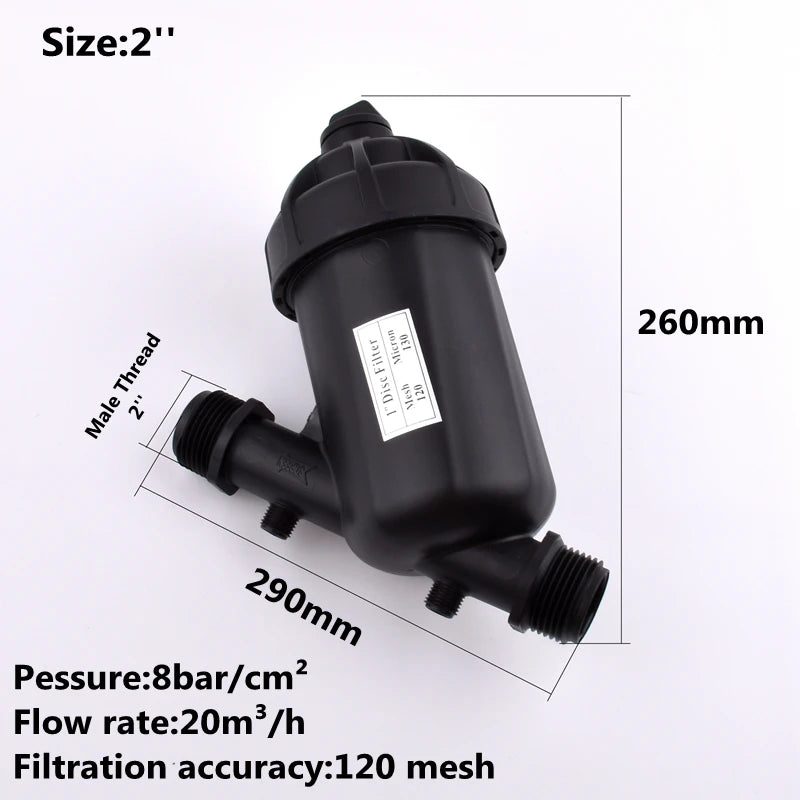 3/4"~2.5"Inch 120 Mesh Filter Element Y-Type Disc Filter Agricultural Irrigation  Water Pump Protection Garden Sprayer Filter