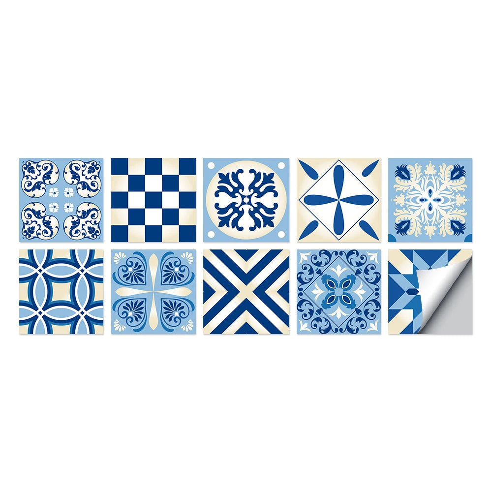 Tile Stickers Waterproof Kitchen Retro Moroccan Self Adhesive Bathroom Decal Vinyl Peel And Stick Wall Decoration Wallpaper