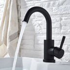 Black Modern Bathroom Basin Faucet Stainless Steel Hot Cold  Wash Mixer Crane Tap  Free Rotation Sink Faucets Single Handle