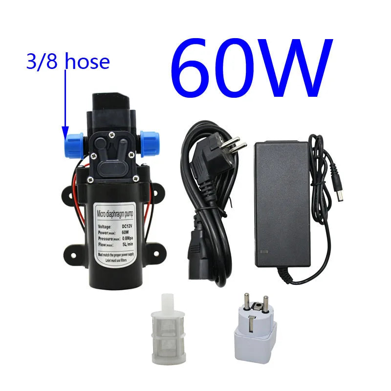 DC 12Volt 60w 80w 100w Diaphragm pump Water Micro High Pressure Self-Priming Booster Pump for Garden irrigation car wash