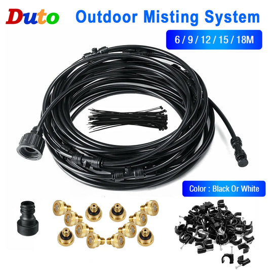 6/9/12/15/18m Outdoor Cooling Patio Misting System Fan Cooler Water Mist Gardenhouse Spray Hot fog misting system