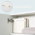 Kleankin bathroom cabinet with mirror with 3 open shelves 60x18x50 cm White